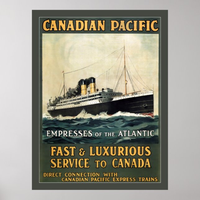 SHIP that TRANSPORTED IMMIGRANTS to CANADA c. 1930 Poster (Front)