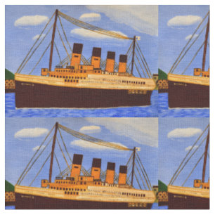 Ship Titanic cotton fabric