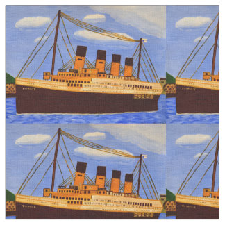 Ship Titanic cotton fabric