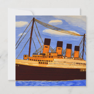 Ship Titanic invitation card 