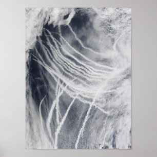 Ship tracks the northern Pacific Ocean Poster