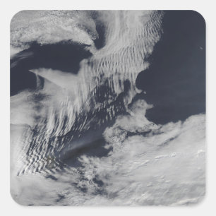 Ship-wave-shaped clouds in the South Indian Oce Square Sticker