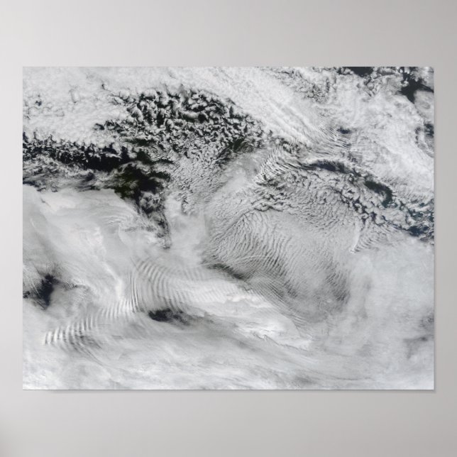 Ship-wave-shaped wave clouds 2 poster (Front)