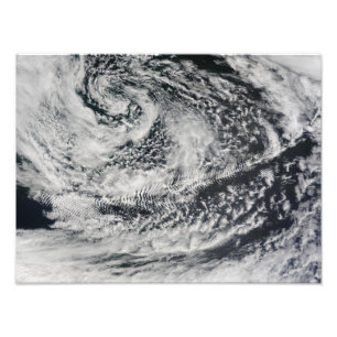 Ship-wave-shaped wave clouds photo print