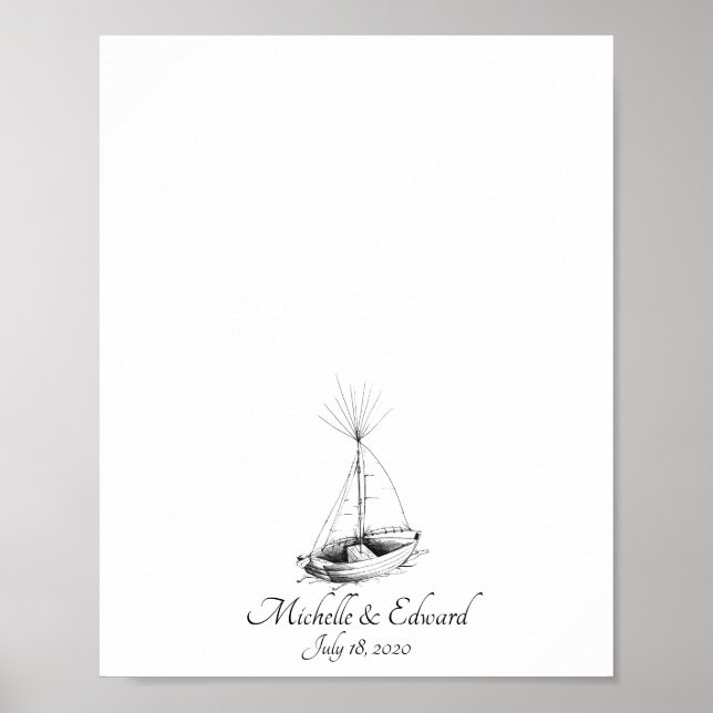 Ship Wedding Fingerprint Guest Book N.2 (Front)