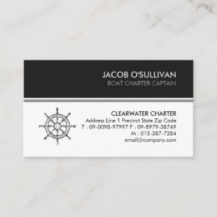 Ship Wheel Boat Charter Fishing Business Card