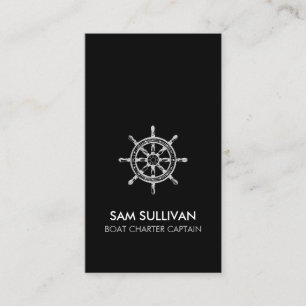 Ship Wheel Boat Charter Fishing Business Card