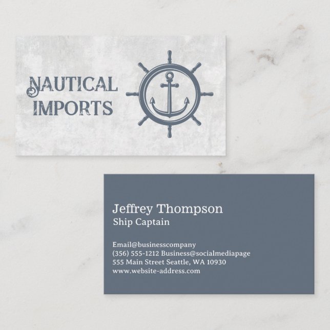 Ship Wheel | Nautical | Boating Business Card (Front/Back)