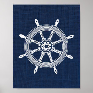 Ship Wheel Nautical Print