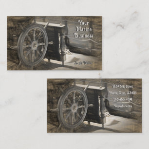 Ship Wheel Sepia Vintage Antique Nautical Business Card