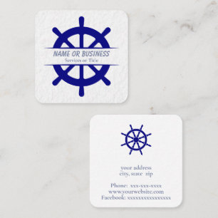 Ship wheel square business card