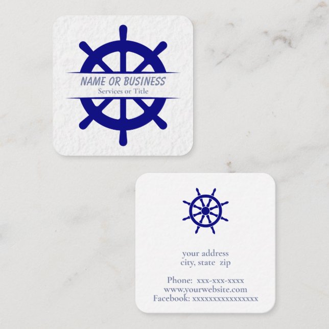 Ship wheel square business card (Front/Back)