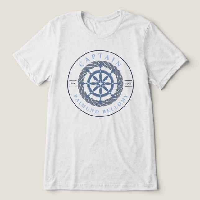 Ship Wheel Tri-Blend Shirt (Design Front)