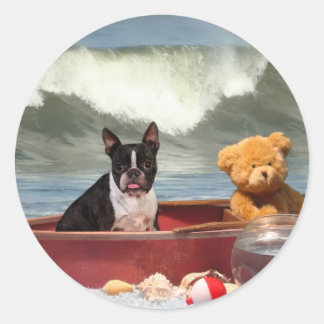 Ship wrecked classic round sticker