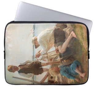 Shipbuilders (by Albert Edelfelt) Laptop Sleeve