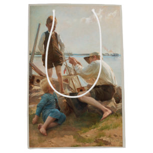 Shipbuilders (by Albert Edelfelt) Medium Gift Bag