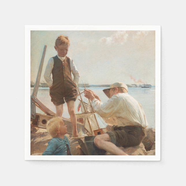 Shipbuilders (by Albert Edelfelt) Napkin (Front)