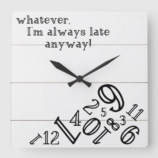 Shiplap Rustic Clock : Square Wall Clock (Front)