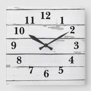 Shiplap Rustic Farmhouse Square Wall Clock