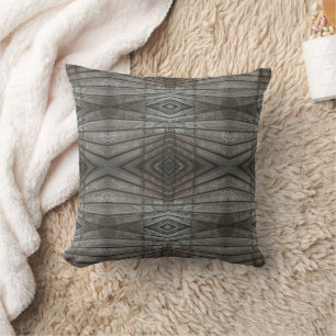 Shiplap Wood Planks Perspective Southwest Pattern Cushion