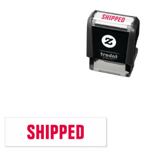 SHIPPED in All Caps Text Template Self-inking Stamp