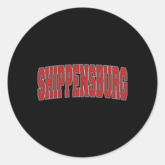 Shippensburg Pa Pennsylvania Varsity Style Usa Spo Classic Round Sticker (Front)