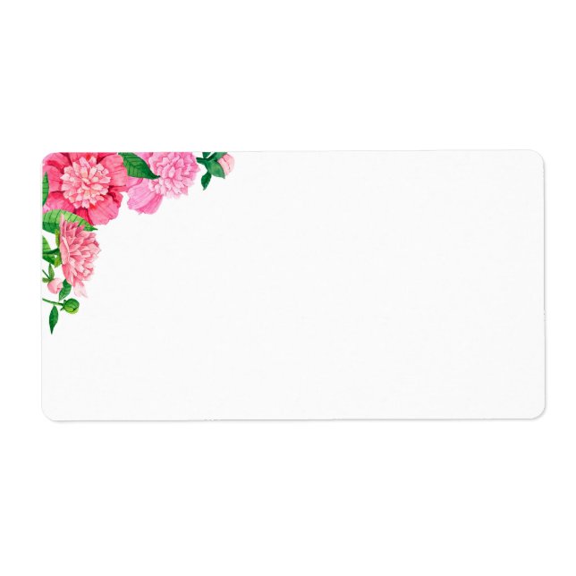 Shipping Address Labels-Pink Flowers (Front)