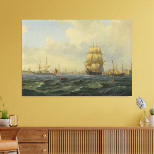 Shipping At Copenhagen Canvas Print
