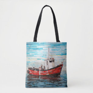 Shipping Boat Marine Art Decor Paint Tote Bag