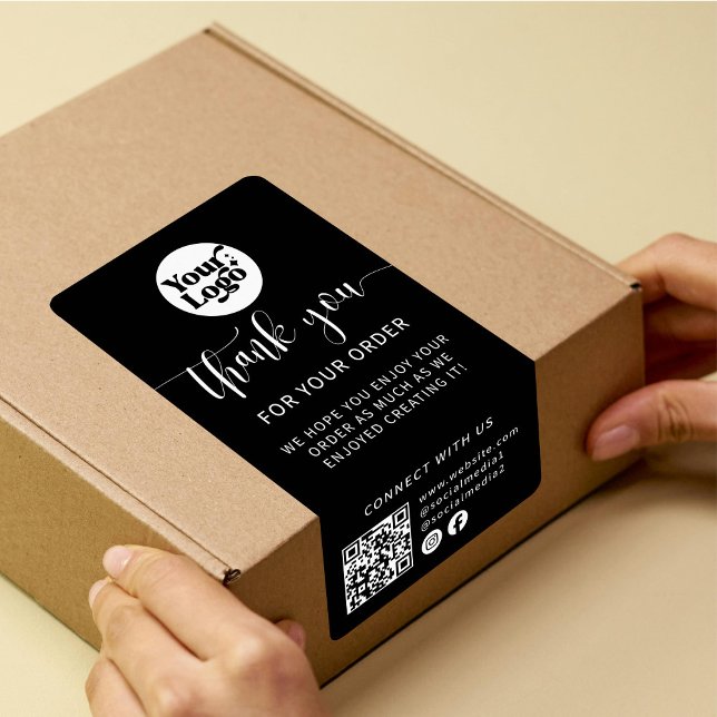 Shipping Code Logo QR Package Black Box Seal Label (Creator Uploaded)