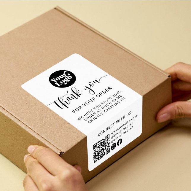 Shipping Code Logo QR Package White Box Seal Label (Creator Uploaded)