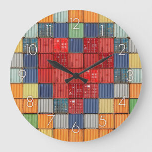 Shipping Container Heart Large Clock