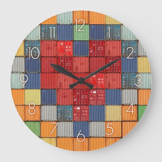 Shipping Container Heart Large Clock (Front)