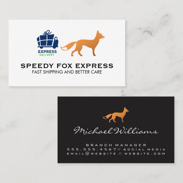 Shipping Icon | Delivery Services Business Card (Front/Back)