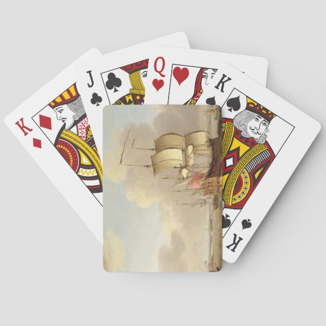 Shipping in the Thames Estuary, c.1761-66 (oil on Playing Cards (Back)
