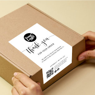 Shipping Logo QR Code Package White Box Seal Label
