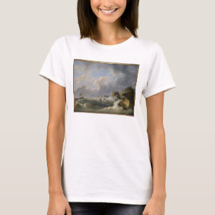 Shipping off a Coastline in a Rough Sea (oil on ca T-Shirt