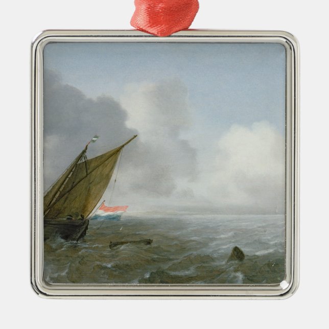 Shipping Offshore in a breeze, 17th century Metal Tree Decoration (Front)