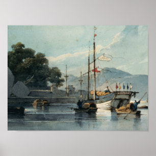 Shipping on a Chinese River Poster