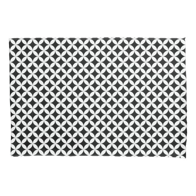 Shippo Japanese Black And White Geometric Pattern Pillowcase (Front)