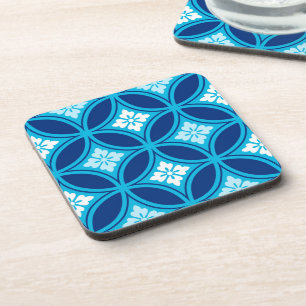 Shippo with Flower Motif, Deep Indigo Blue Coaster