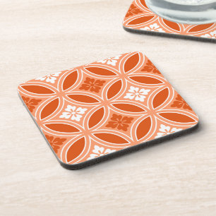 Shippo with Flower Motif, Mandarin Orange Coaster