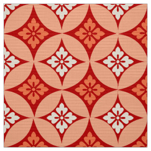 Shippo with Flower Motif, Mandarin Orange Fabric