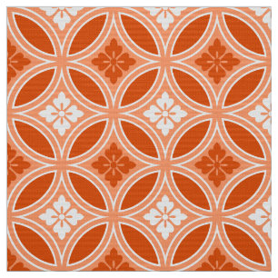 Shippo with Flower Motif, Mandarin Orange Fabric