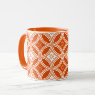 Shippo with Flower Motif, Mandarin Orange Mug
