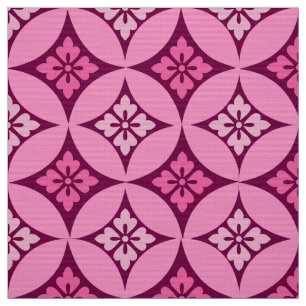 Shippo with Flower Motif, Pink and Burgundy Fabric