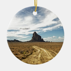 Shiprock New Mexico Mountain Southwest Landscape Ceramic Tree Decoration