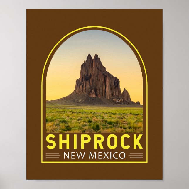 Shiprock New Mexico Retro Emblem Art Vintage Poster (Front)