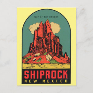 Shiprock, New Mexico vintage travel Postcard