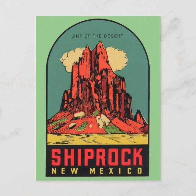 Shiprock, New Mexico vintage travel Postcard (Front)